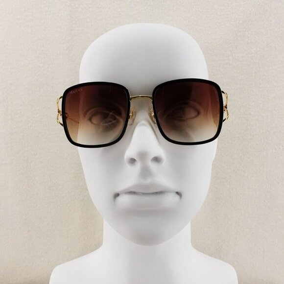 Gucci GG1016 Square Sunglasses Black Brown OS - Picture 11 of 16